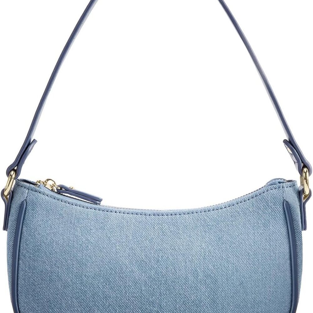 Fringe Denim Purse Hobo Handbag for Women Jean Purse Clutch Crescent Shoulder Ba